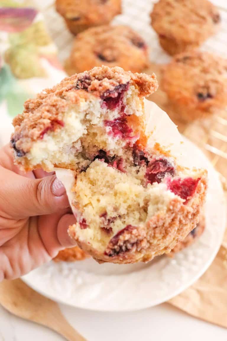 Fresh Cherry Muffins with Easy Streusel Topping
