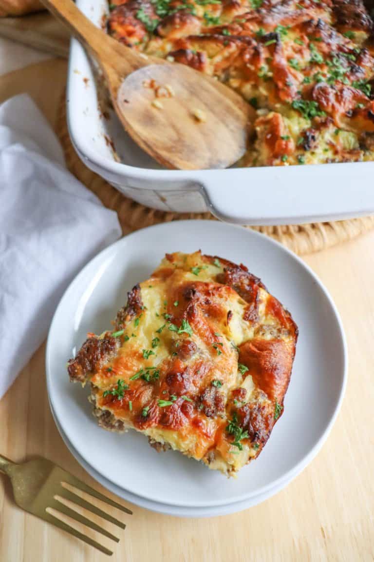 Sausage & Croissant Breakfast Casserole Recipe