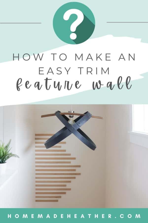 How to create an easy feature wall with horizontal pieces of different lengths of trim.