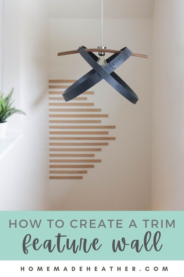 A trim feature wall easy project in a stairwell.