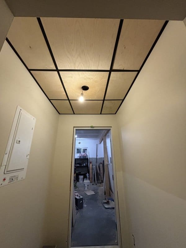 Mud Room Wood Ceiling Process