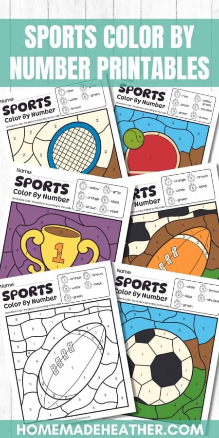 Sports Color By Number Printables