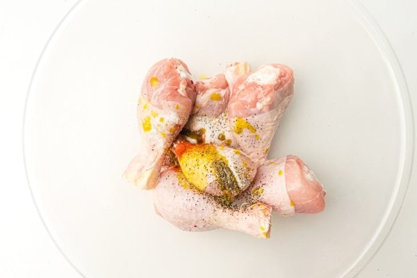 Air Fryer Chicken Drumsticks Process