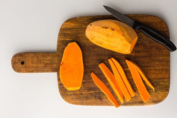 Air Fryer Sweet Potato Fries Process