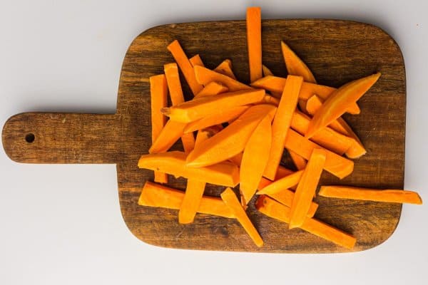 Air Fryer Sweet Potato Fries Process