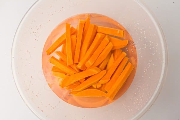 Air Fryer Sweet Potato Fries Process