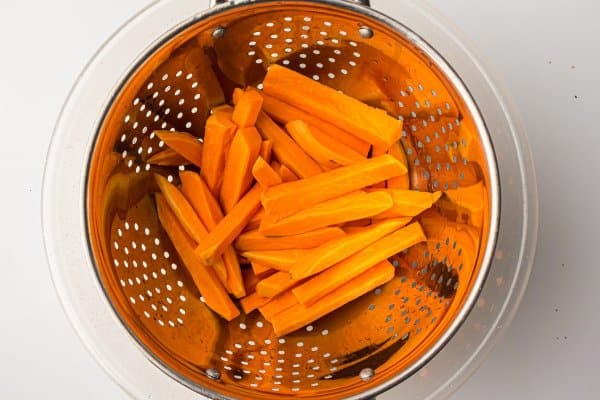 Air Fryer Sweet Potato Fries Process