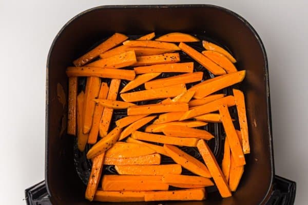 Air Fryer Sweet Potato Fries Process