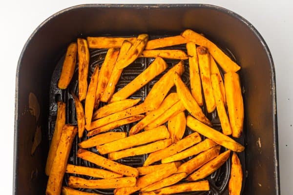 Air Fryer Sweet Potato Fries Process