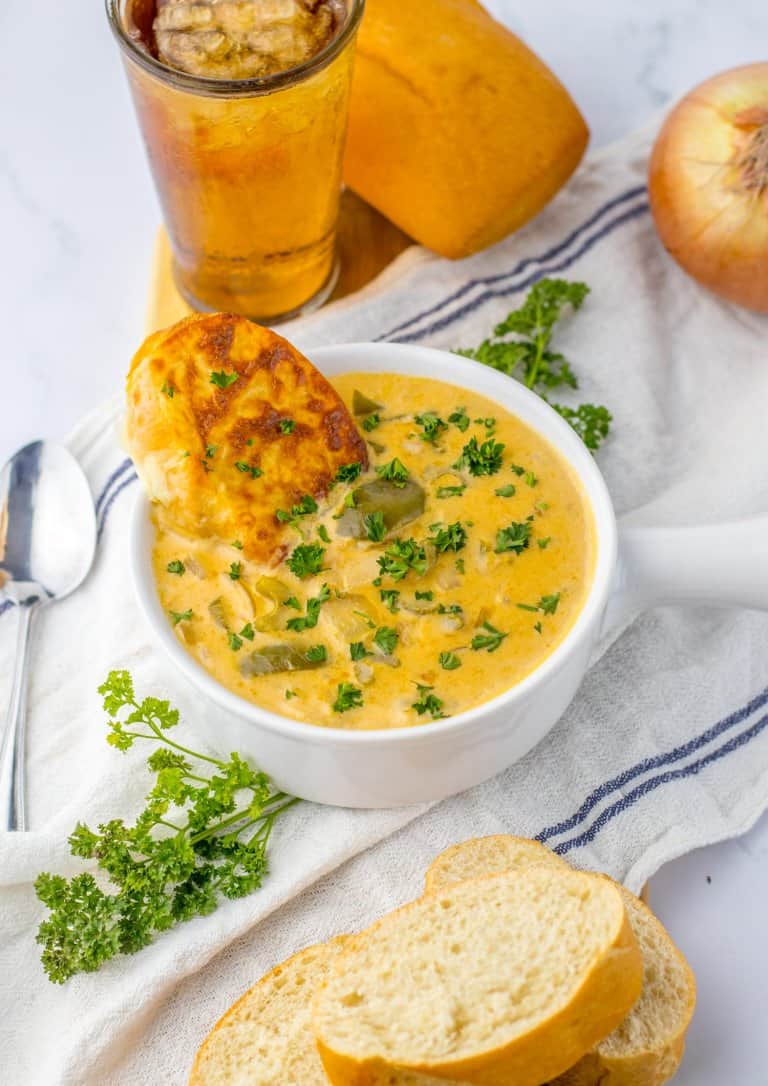 Creamy & Cheesy Philly Cheesesteak Soup Recipe