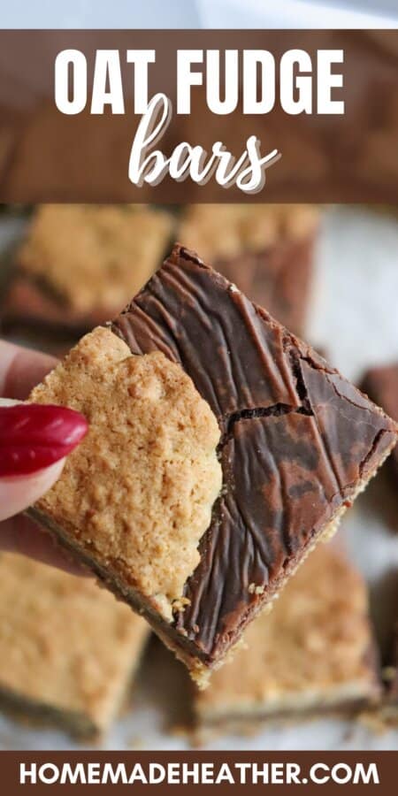 Starbucks Oat Fudge Bar held in a hand.