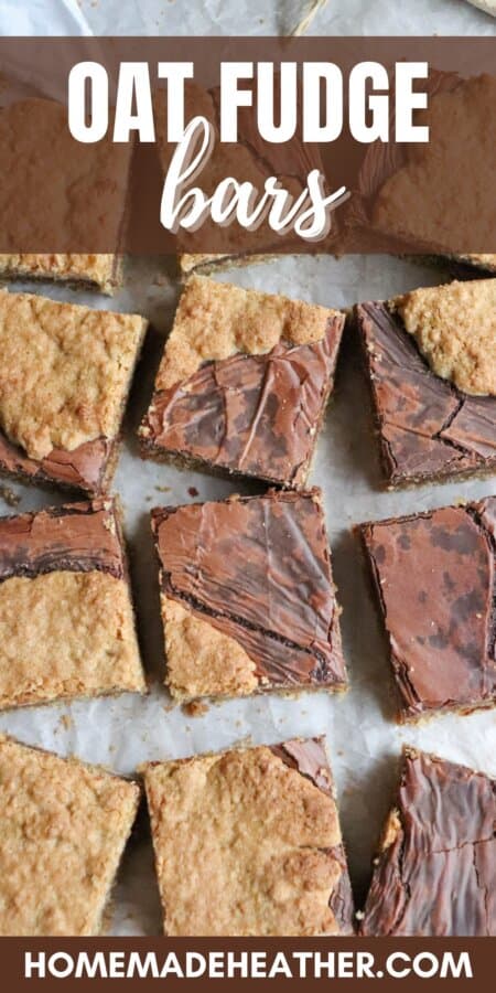 Starbucks Oat Fudge Bars on parchment paper.