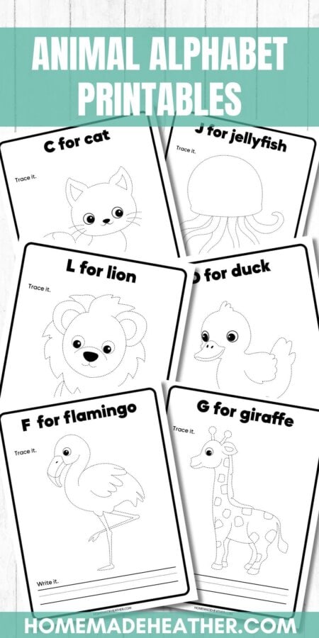 Animal Alphabet Printable Coloring Pages