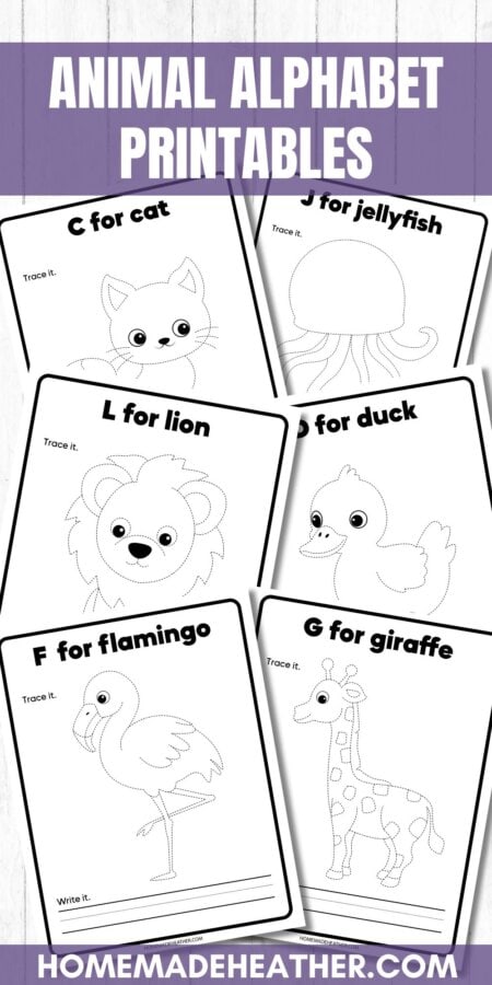 Animal Alphabet Printable Coloring Pages