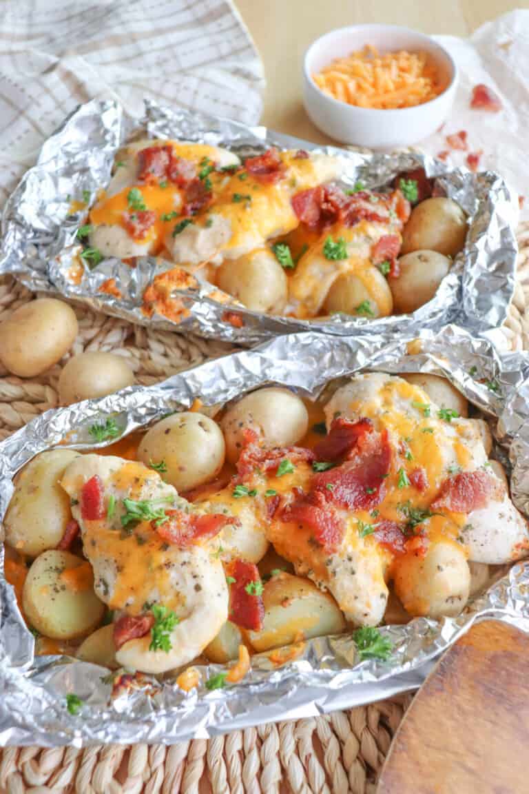 The Best Chicken Bacon Ranch Foil Pack Recipe