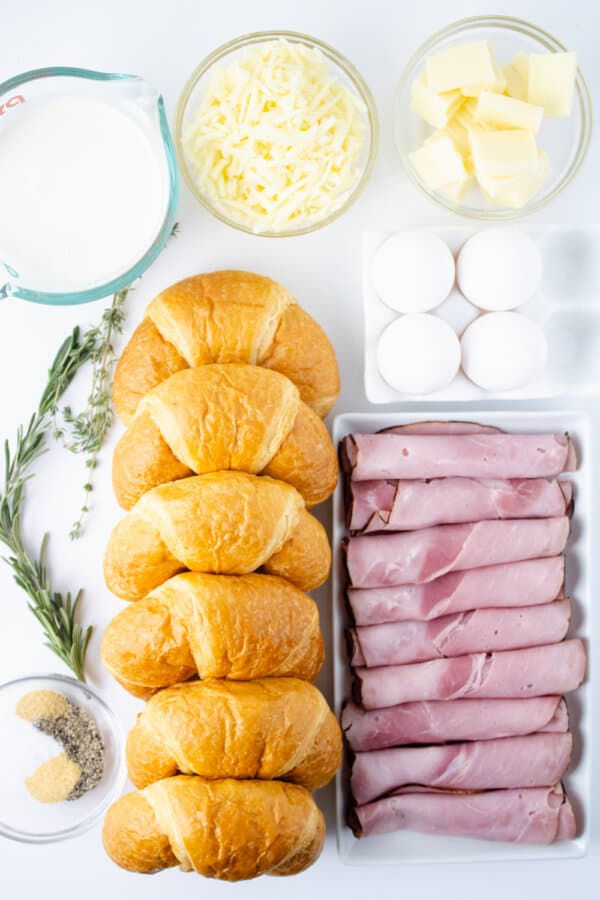 Ham & Cheese Croissant Casserole Ingredients