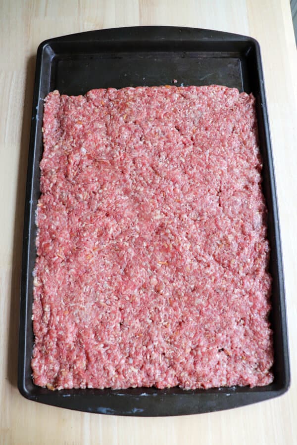 White Castle Pattie on Baking Sheet