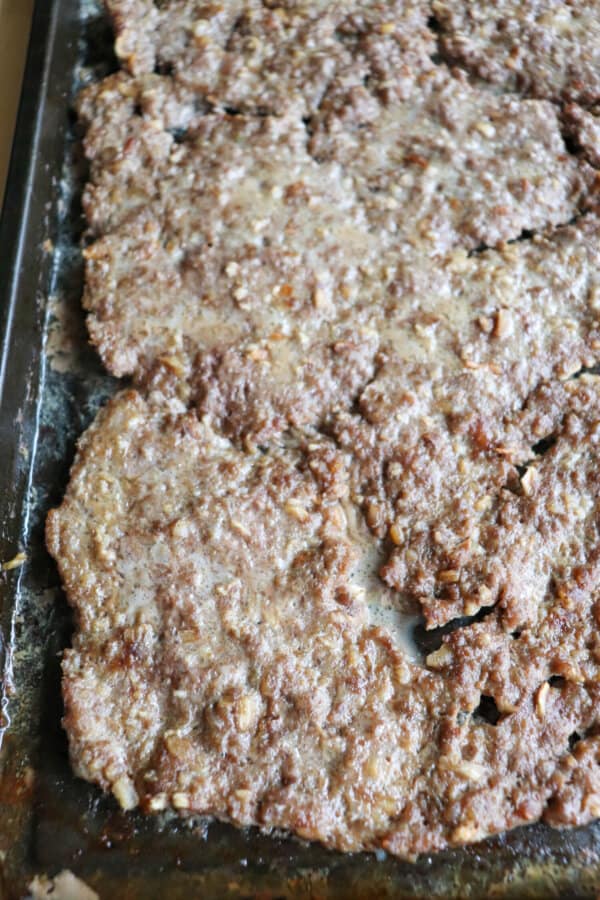 White Castle Pattie Cooked on a Baking Sheet