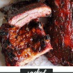 Smoked baby back ribs.