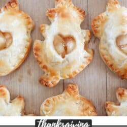 Mini apple pies in the shape of leaves.