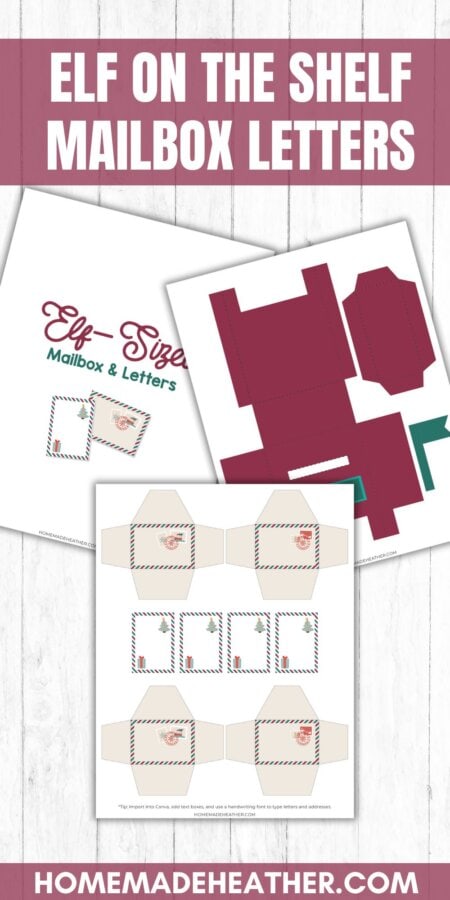 nature printable bingo sheets Elf on the Shelf mailbox letter printables on a white flat lay.