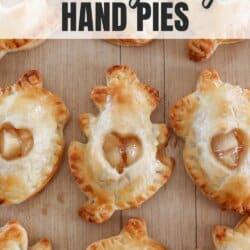 Mini apple pies in the shape of leaves.