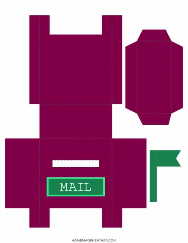 Elf on the Shelf mailbox letter printables on a white flat lay.