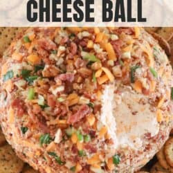 Bacon ranch cheese ball recipe with crackers.