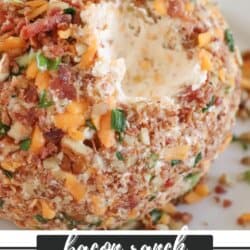 Bacon ranch cheese ball recipe with crackers.