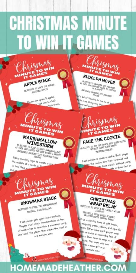 beach printable coloring sheets A collage of six red and white Christmas-themed Minute to Win It game cards, bursting with festive excitement and featuring games like Apple Stack, Rudolph Mover, and more. Sprinkled with Santa and ribbon elements, these cards are perfect for your next Christmas Minute to Win It game ideas.