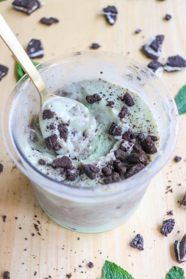 Mint Oreo Protein Ice Cream (Ninja Creami Recipe) » Homemade Heather