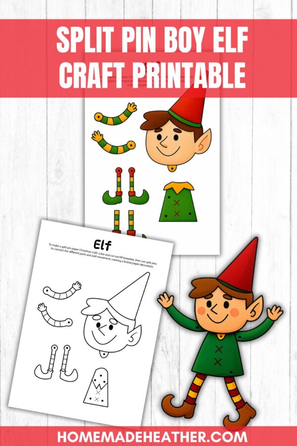 nature printable bingo sheets A printable craft sheet with colored and black-and-white pieces to assemble a boy elf with a red hat, pointed ears, and green outfit, displayed on a white wood background with the text โSPLIT PIN BOY ELF CRAFT PRINTABLE.โ.